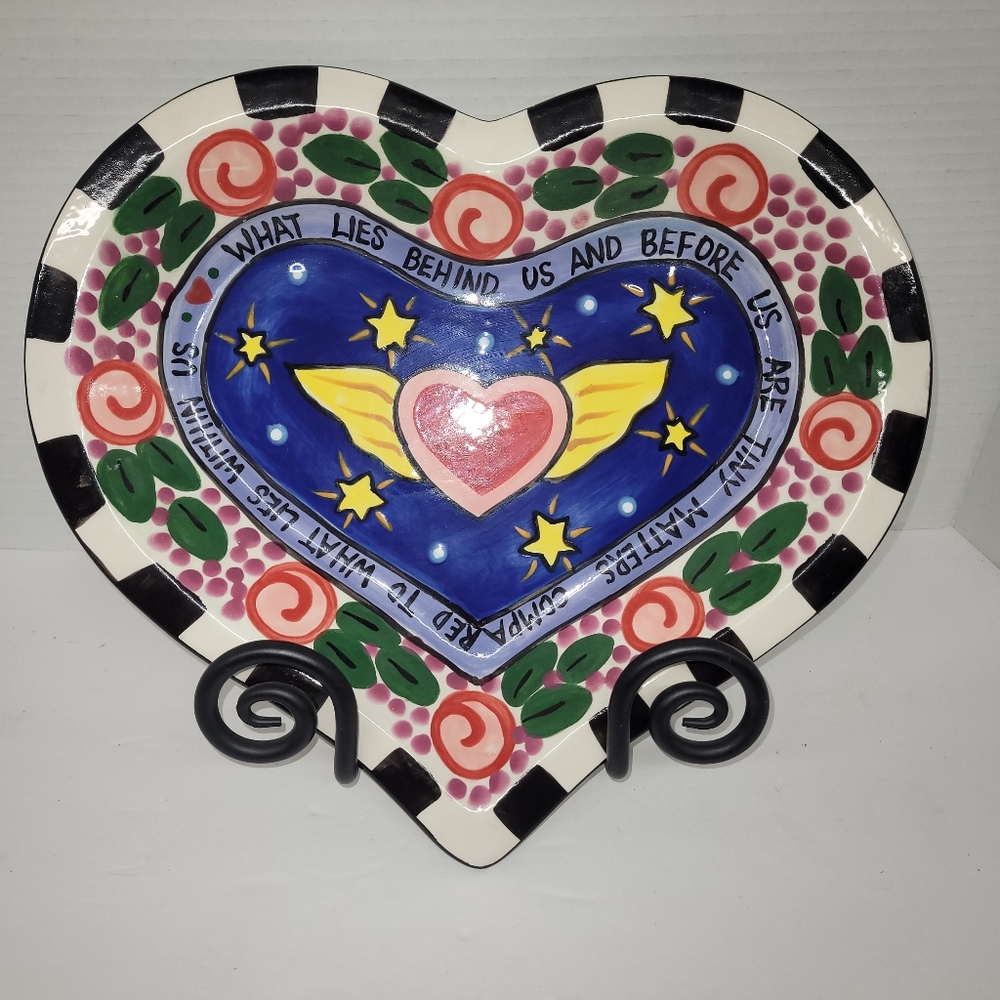 Wings of love hand painted dish